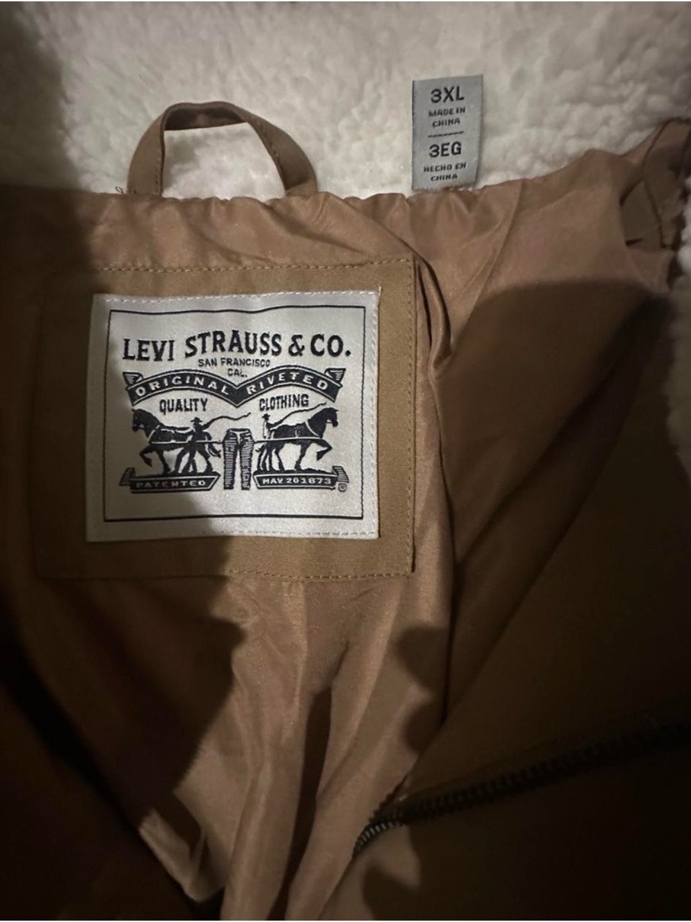 Men's Tan Puffer Jacket - Picture 3 of 3